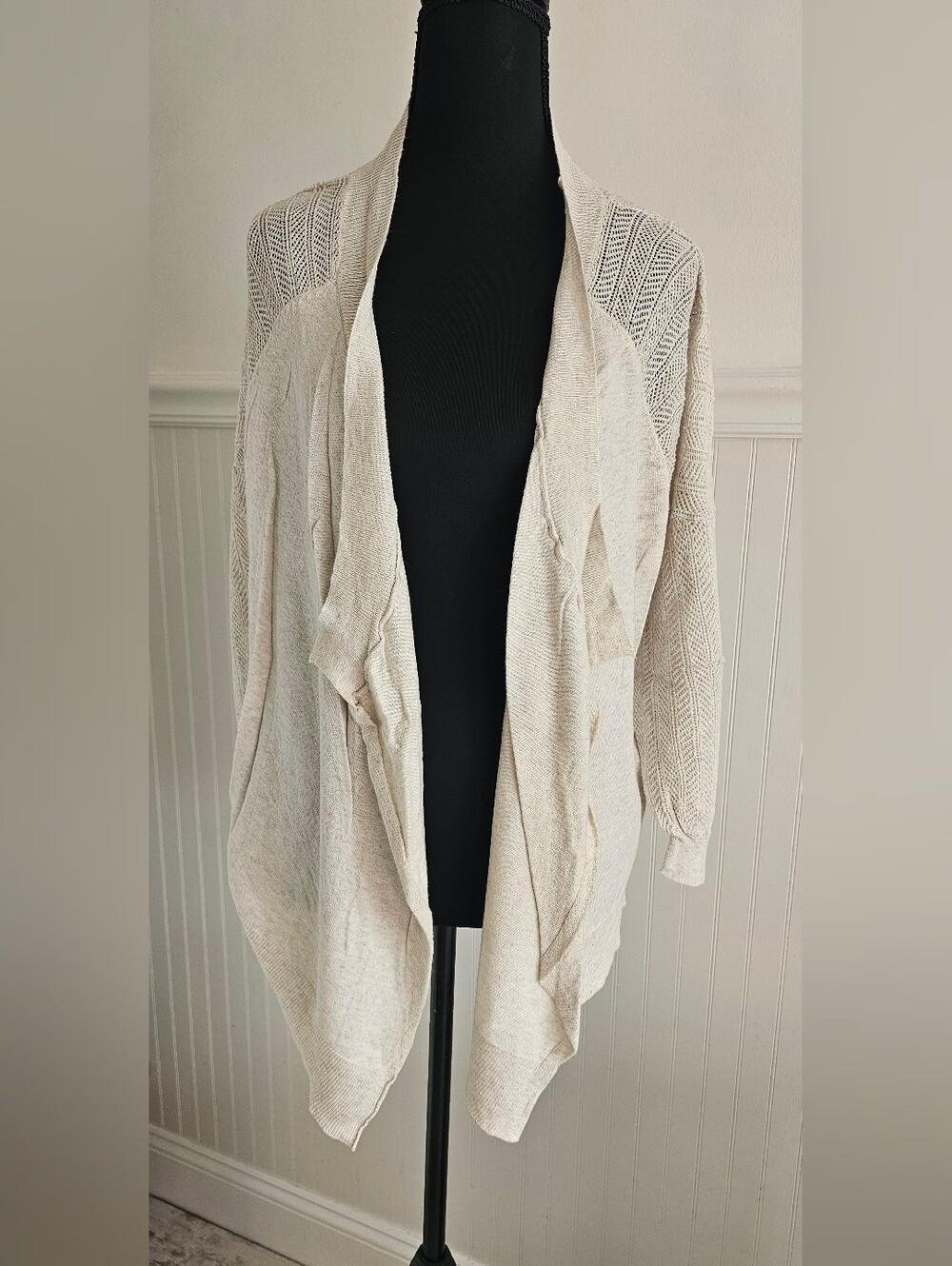 American Rag Oatmeal Open-Front Women's Sweater Cardigan 2X